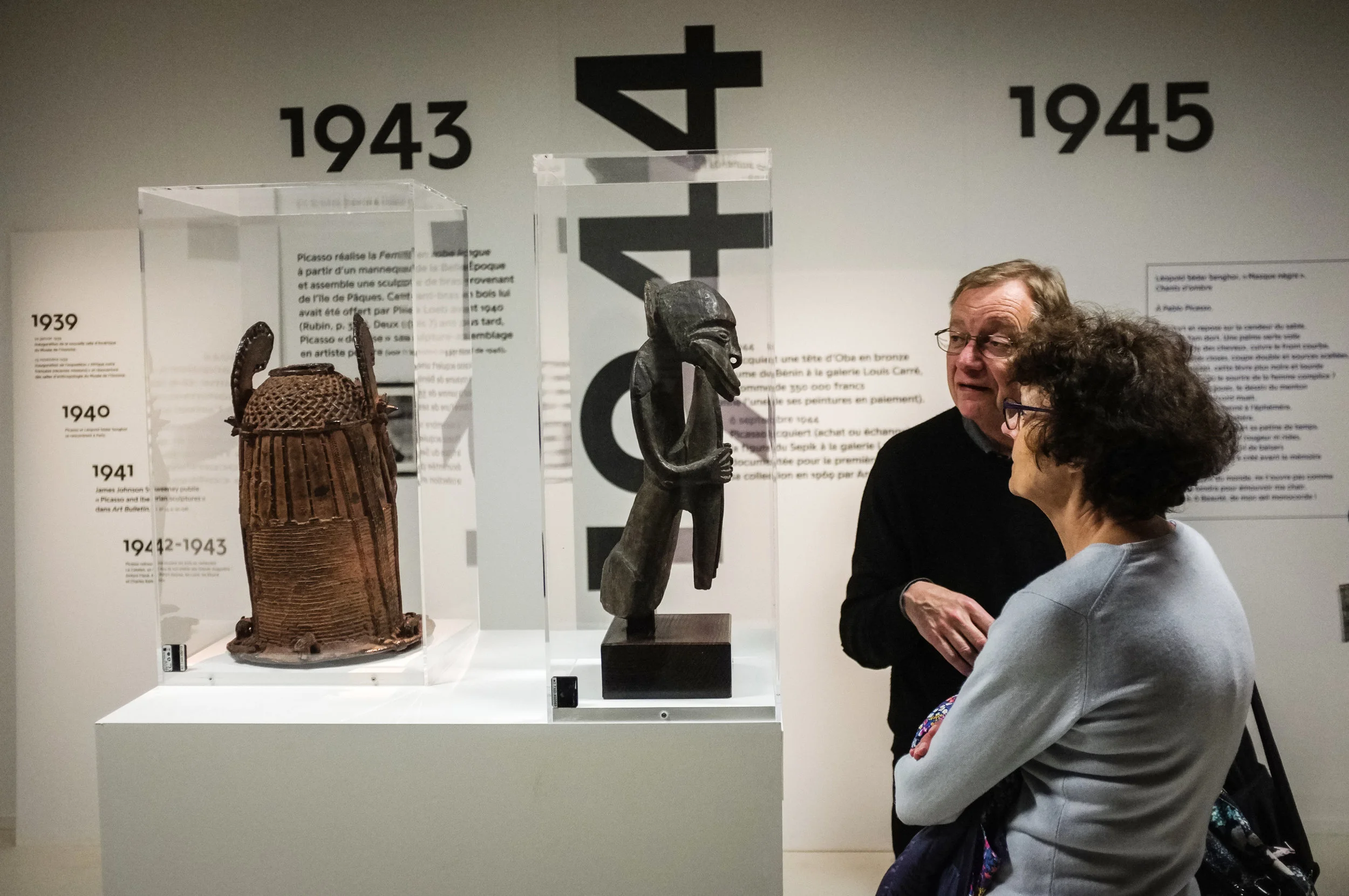 Exposition " Picasso Primitif " au Quai Branly-Jacques Chirac, musee national des arts premiers à Paris en 2017. L'exposition explore la rencontre de l'artiste espagnol Pablo Picasso avec les arts premiers.