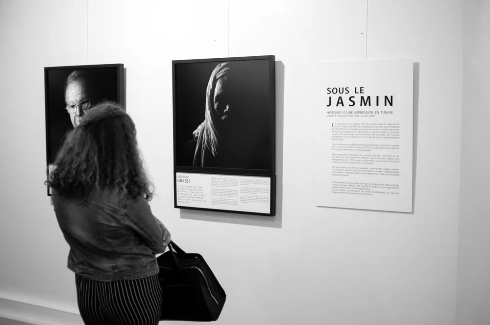 Exposition Sous le Jasmin, histoires d'une répression en Tunisie. Festival Les Francophonies en Limousin. Limoges. 2017.
