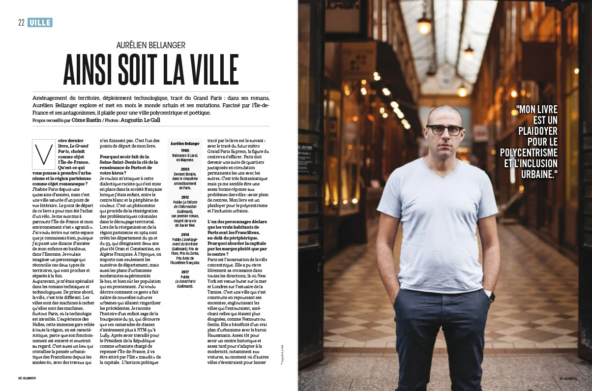 Portraits pour le numéro spécial "Idée collaborative " de Socialter. Décembre 2017. Avec Yann Arthus Bertrand, Maxime de Rostolan , Aurélien Bellanger, Amandine Barthélémy et Nicolas Colin .