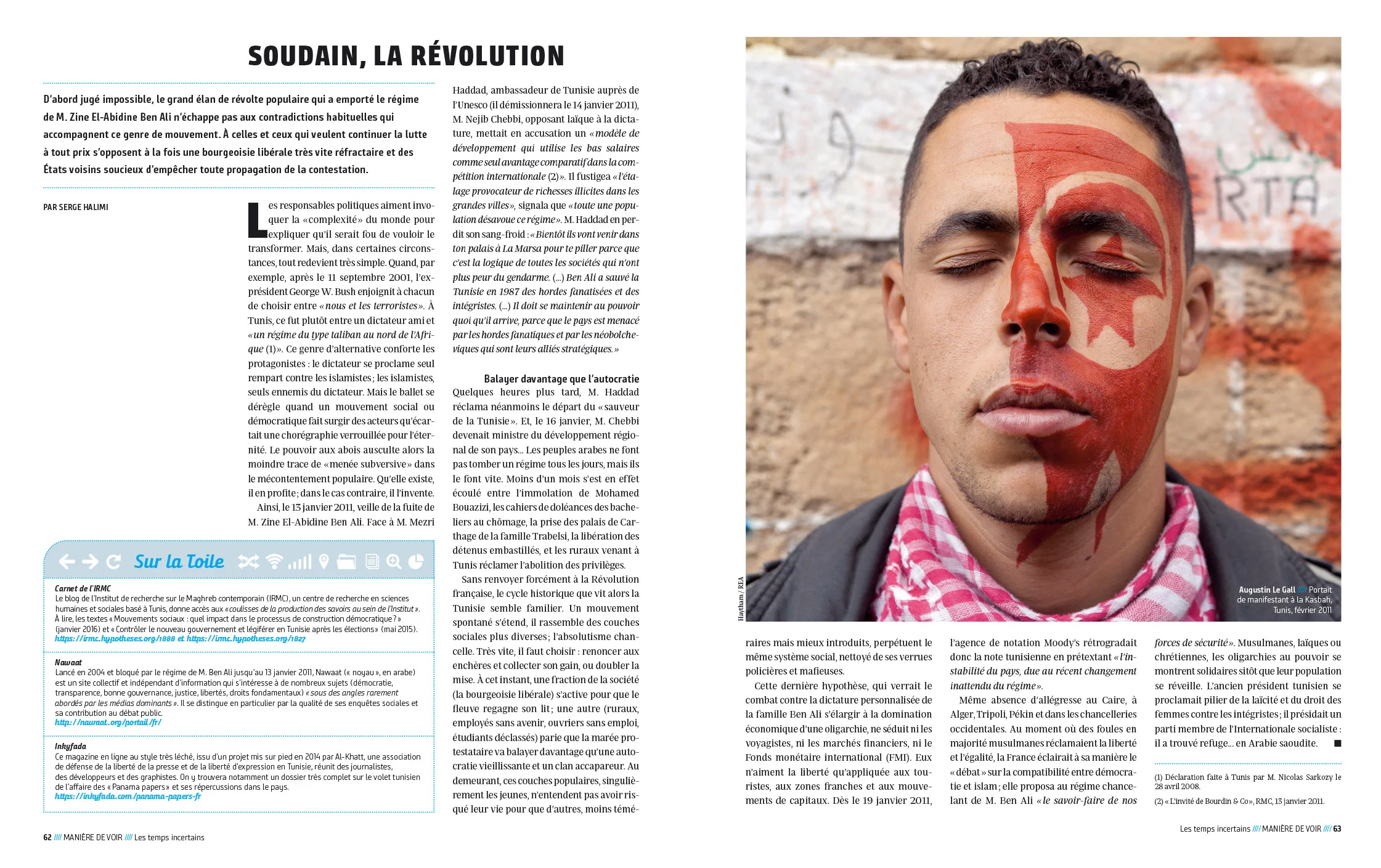 Le Monde Diplomatique / Manière de voir : « le défi tunisien » Juillet -Août 2018