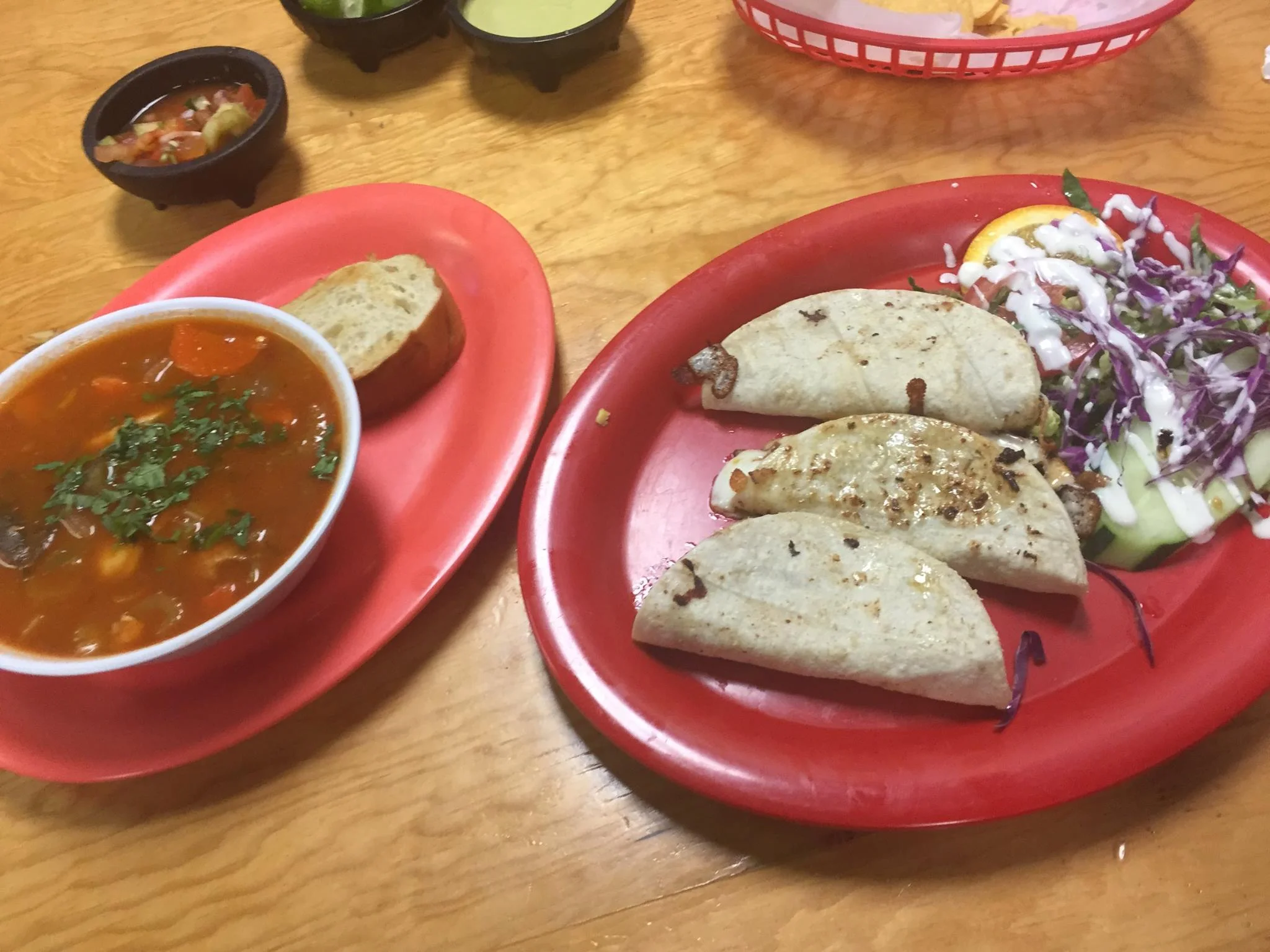ceviche and octopus tacos.