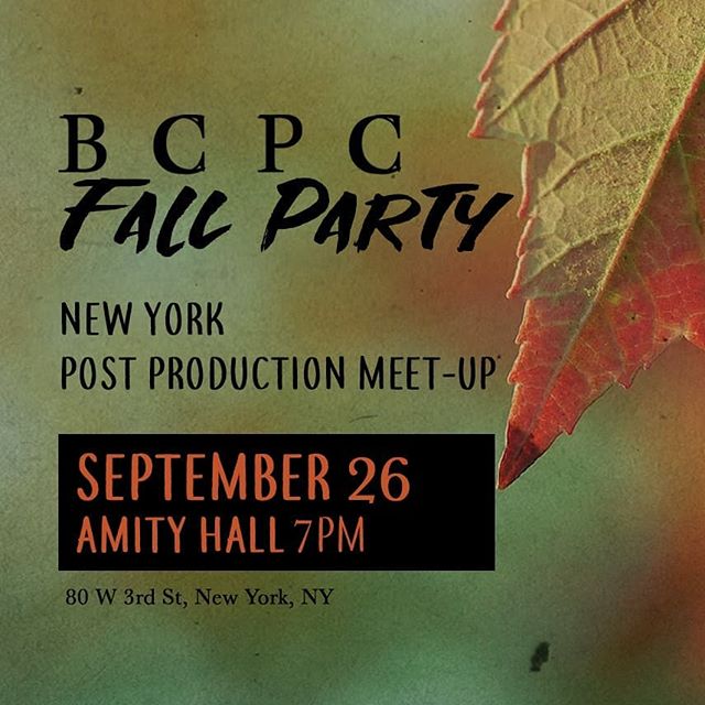 NY save the date. Our next meet-up is a fall party! Join us on 9/26 at Amity Hall. Bring your whole post department🍁🎃