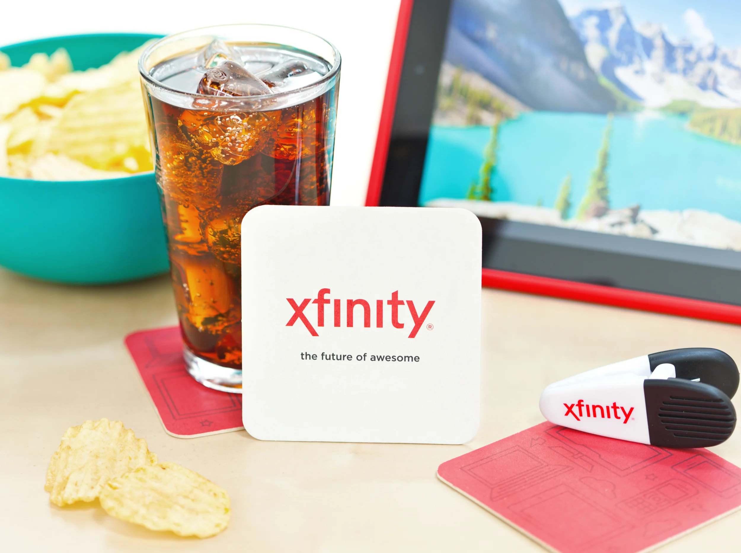 Coasters and Chip Clips for Xfinity