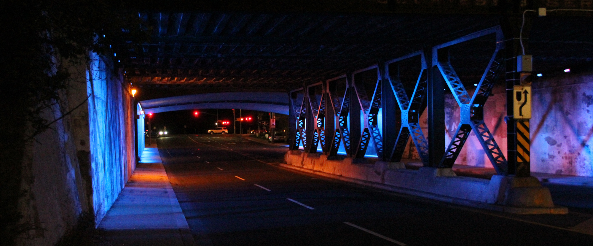 Dereck Revington Studio - BlueGold Variations - CNR Underpass, High Wind