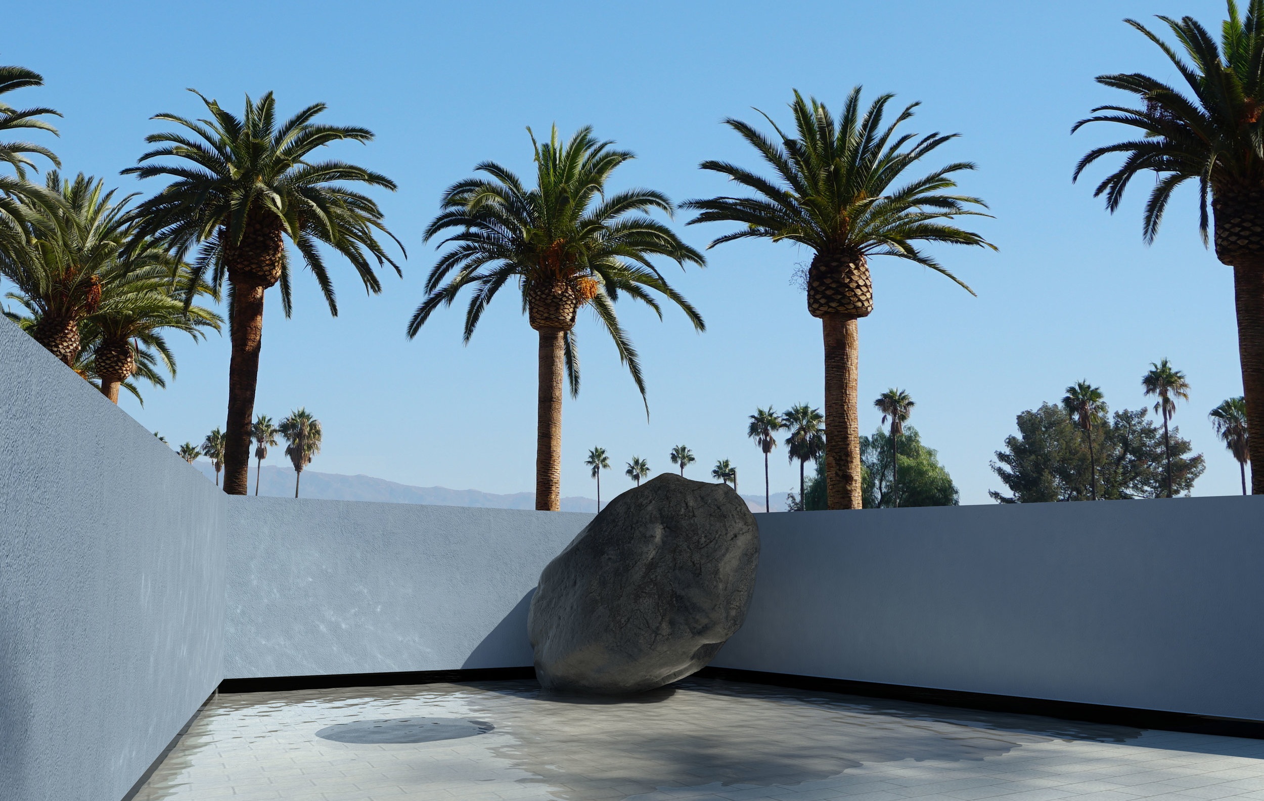 Dereck Revington Studio - San Bernardino December 2nd Memorial - Inner Court with Rock