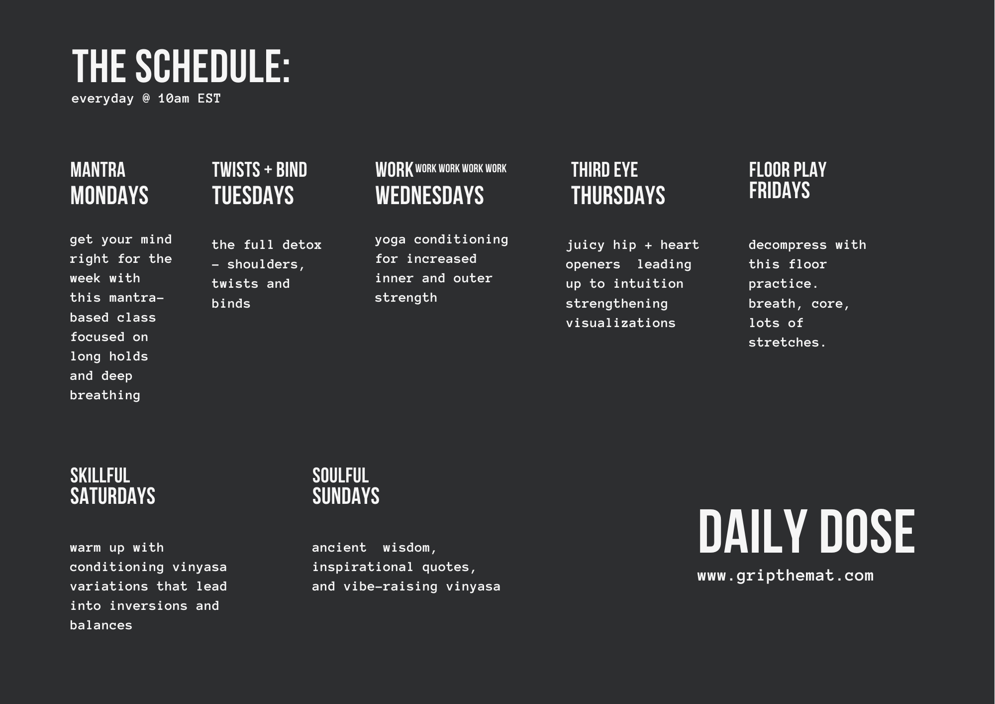 Virtual Yoga Schedule