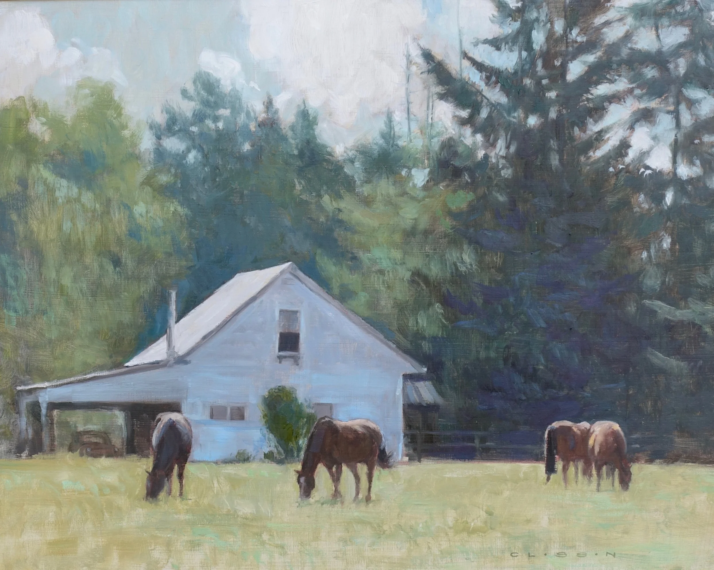 Morning Pasture 16.75x20.625 oil on panel SOLD