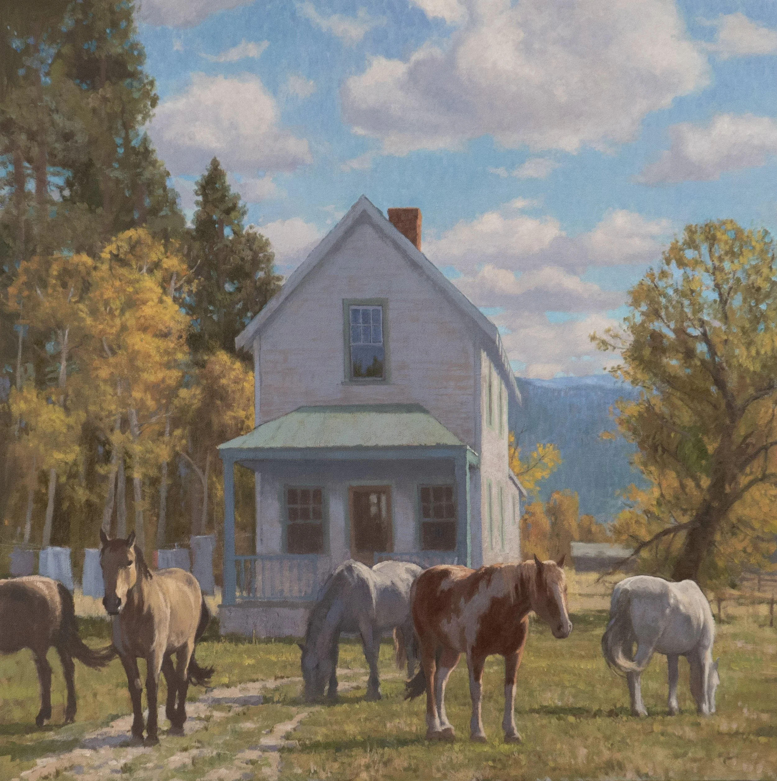 Who Left the Gate Open?   41 x 41  oil on ACM panel