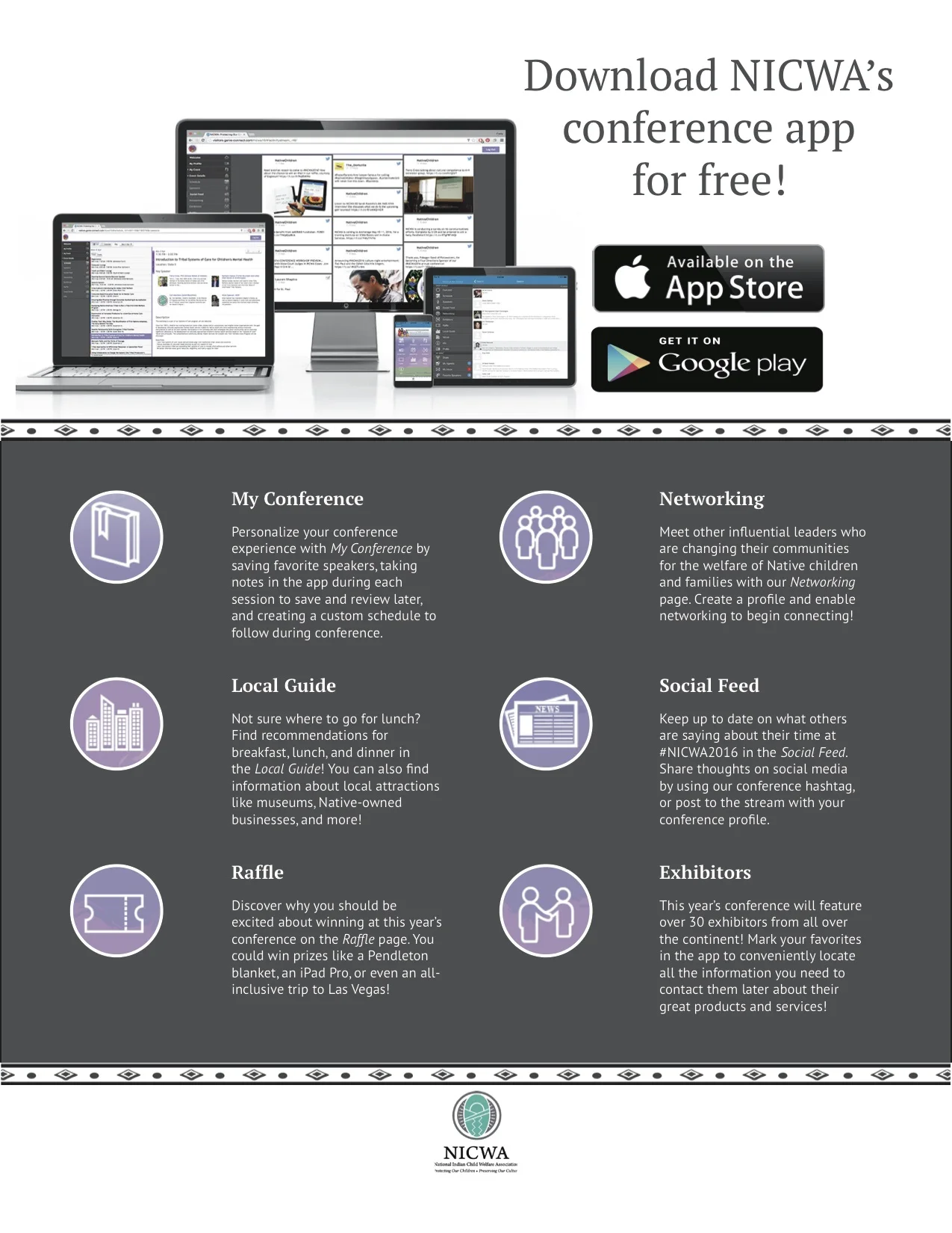 NICWA Conference App Flyer Front
