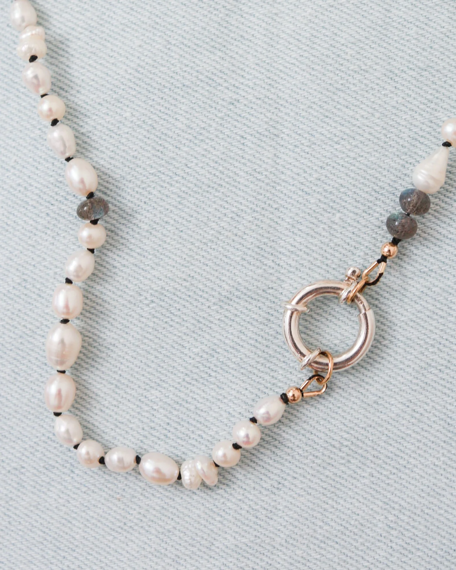 Extra Long Pearl Strand - Noir