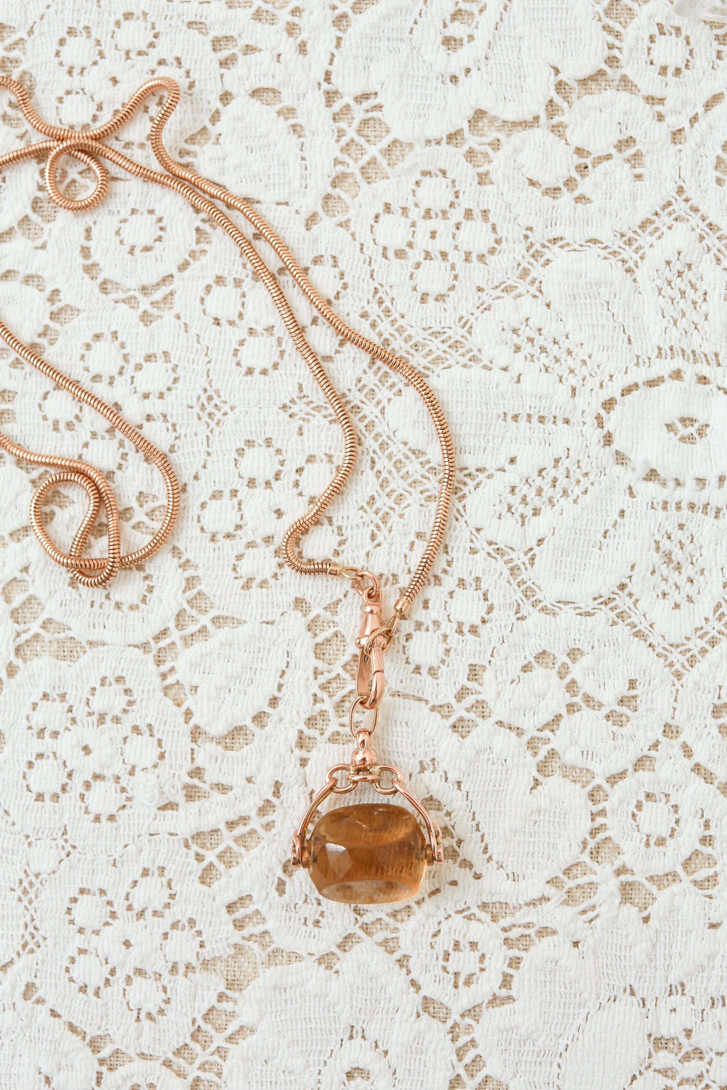Victorian Citrine Fob Pendant - 9k