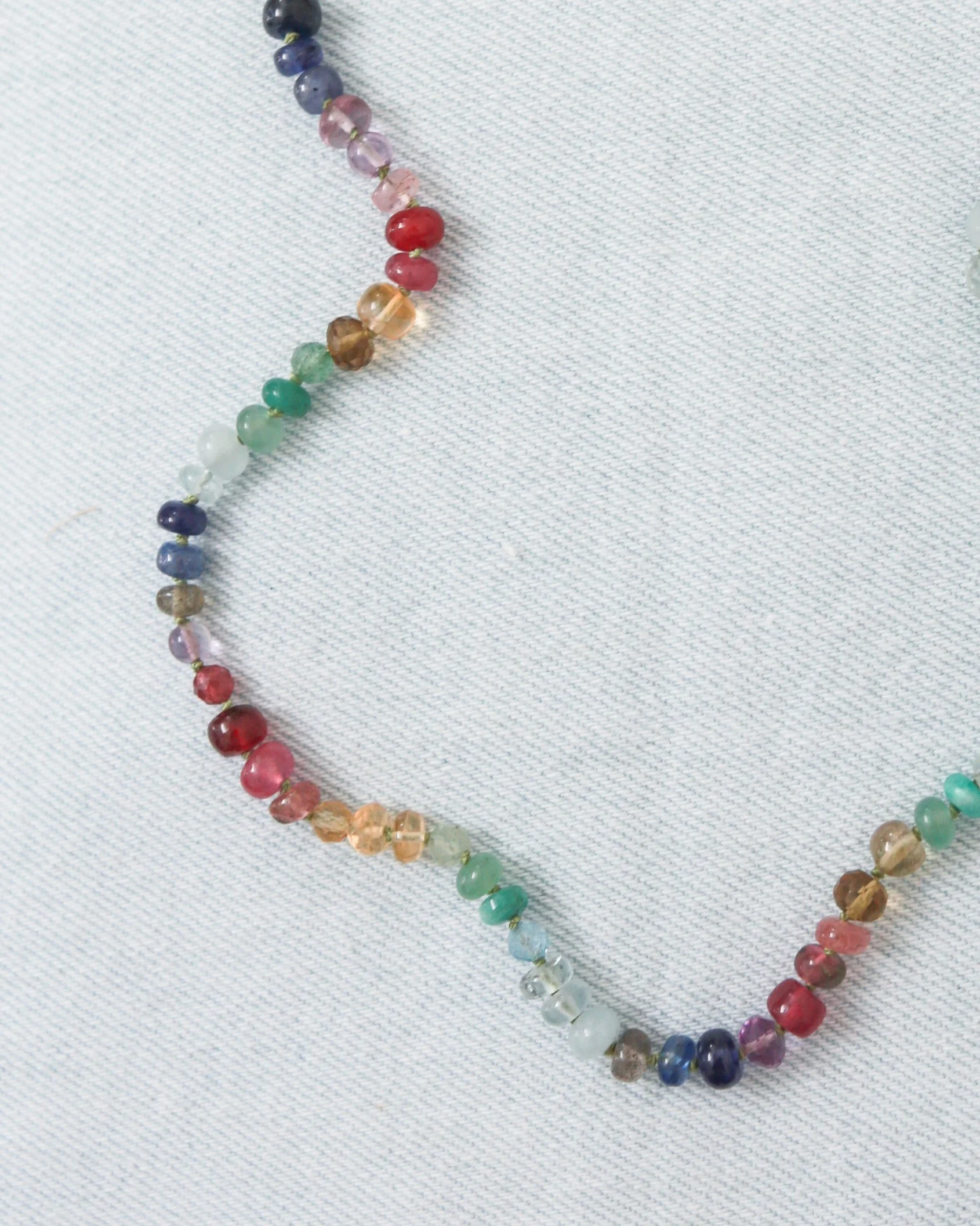 Mixed Up Gemstone Strand on Silk
