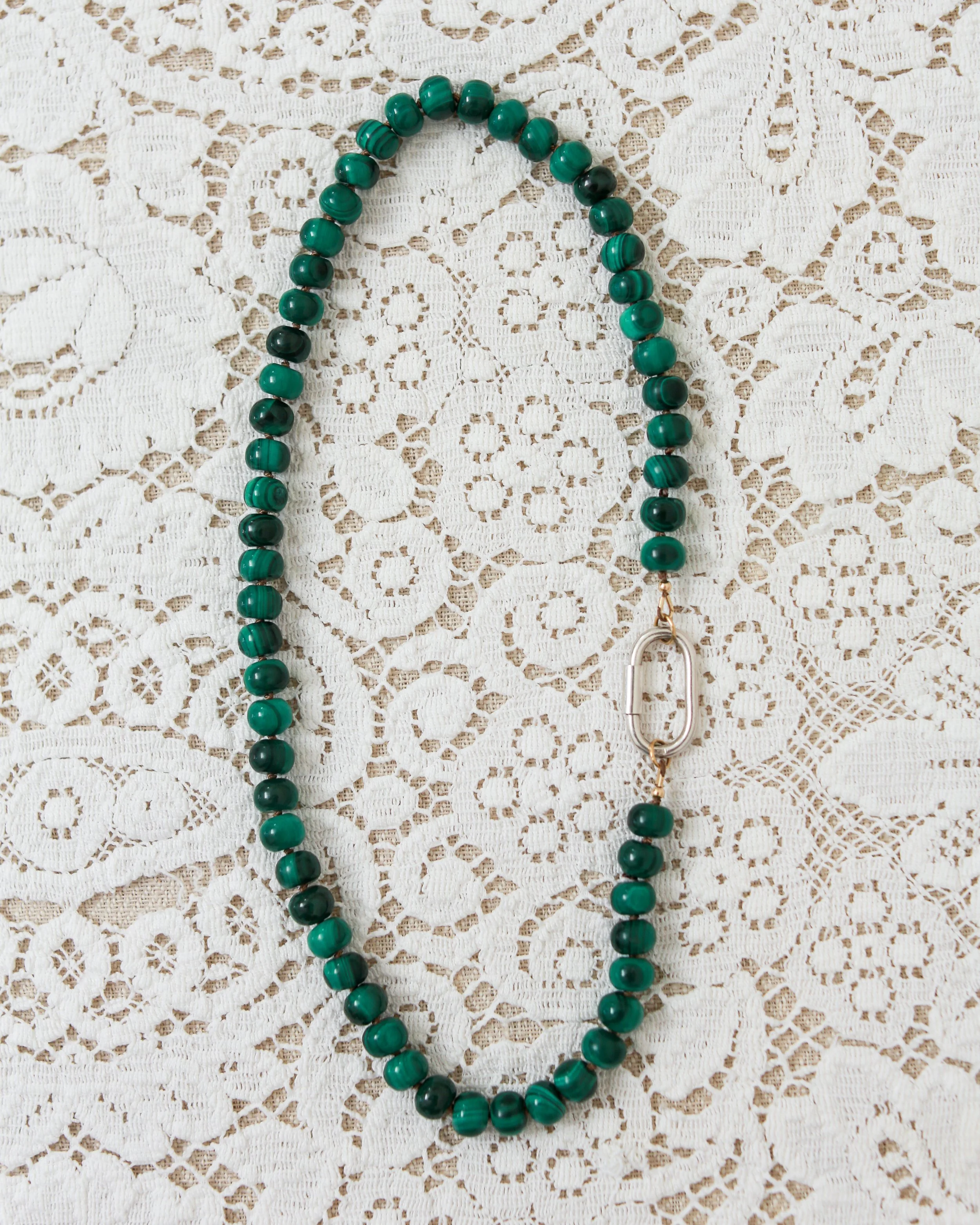 Chunky Malachite with Carabiner
