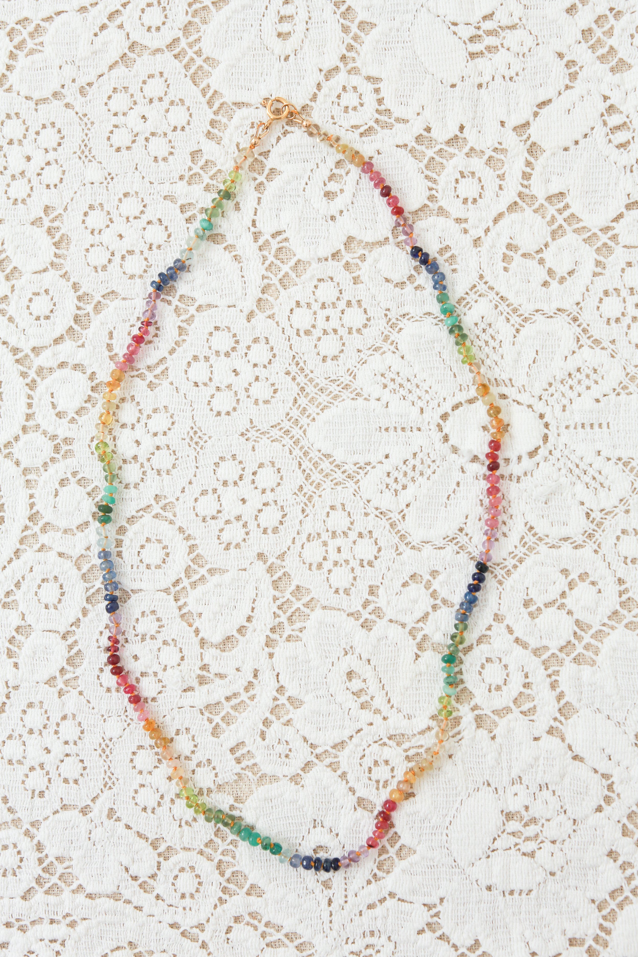 Mini Rainbow Strand on Amber Silk