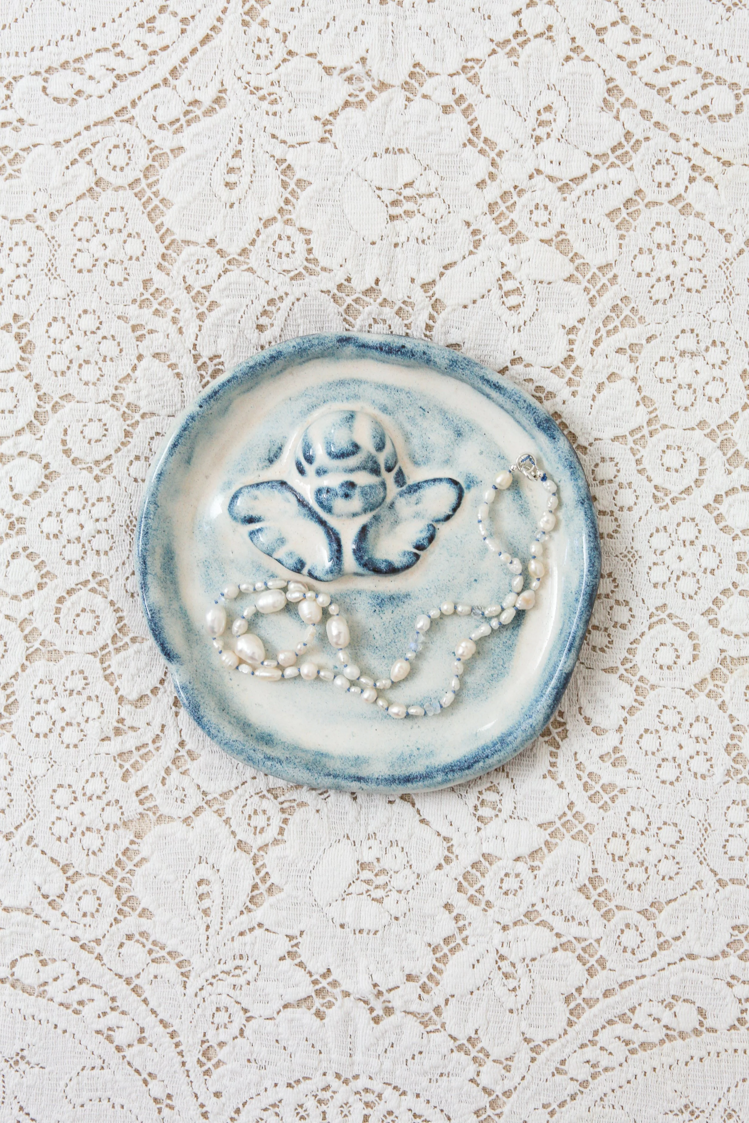 Handmade Cherub Jewelry Dish