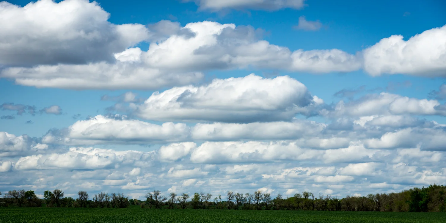 Great Plains clouds and blue sky