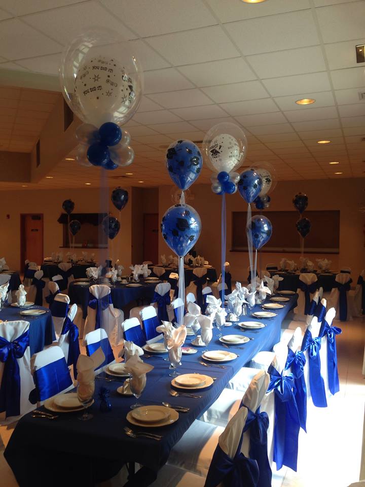 Blue & White Graduation Balloons