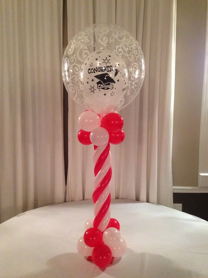 Double Stuffed Deco Balloon on a Pedestal