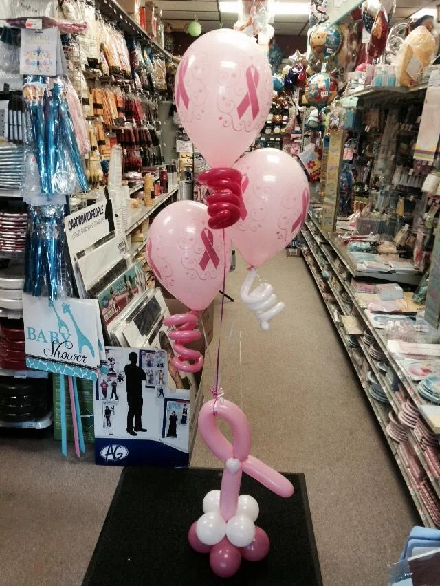 Breast Cancer Awareness Latex Bouquet with Squiggles