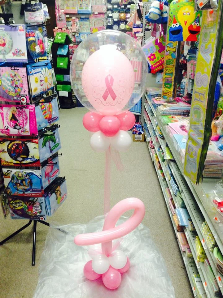 Breast Cancer Awareness Deco Bubble with base balloons