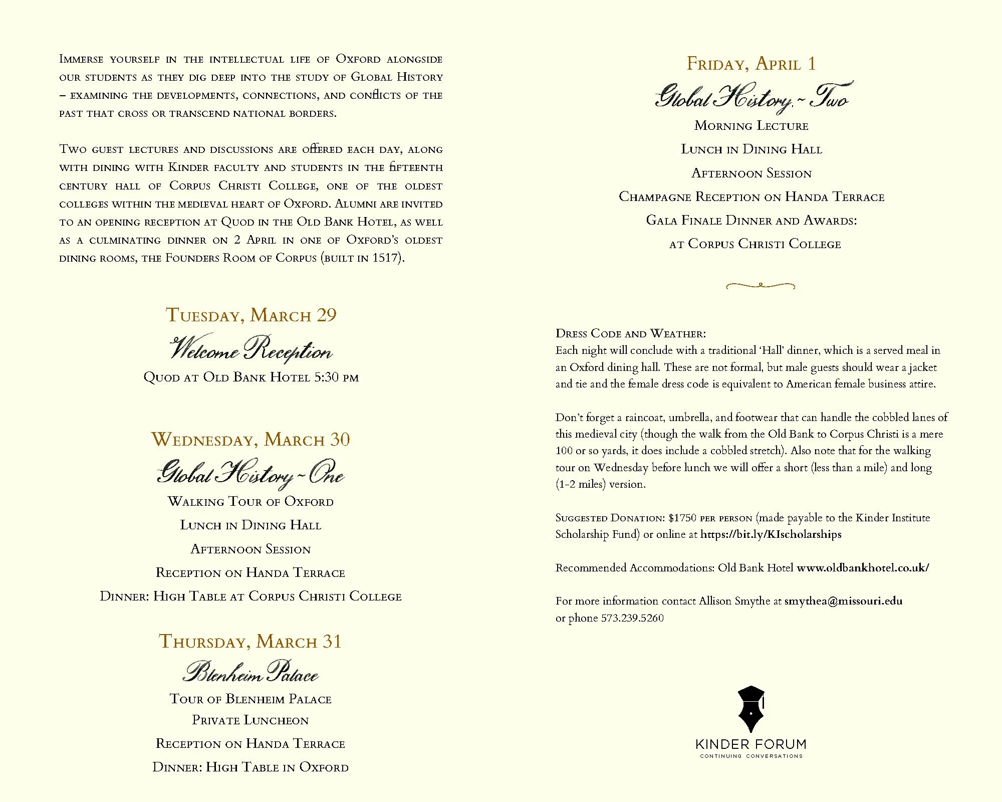 Kinder Forum Oxford invitation inside
