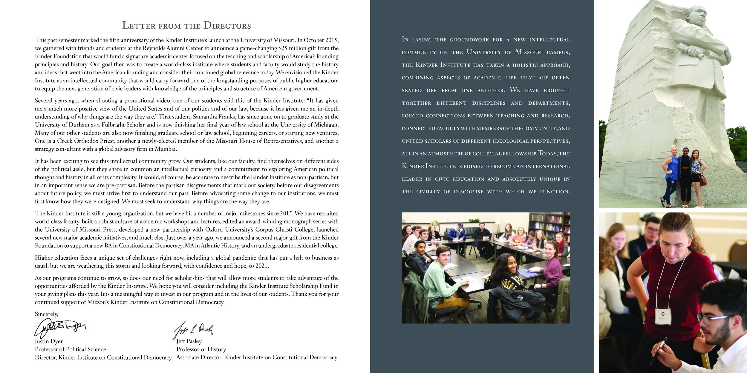 Kinder Institute First 5 Years spread