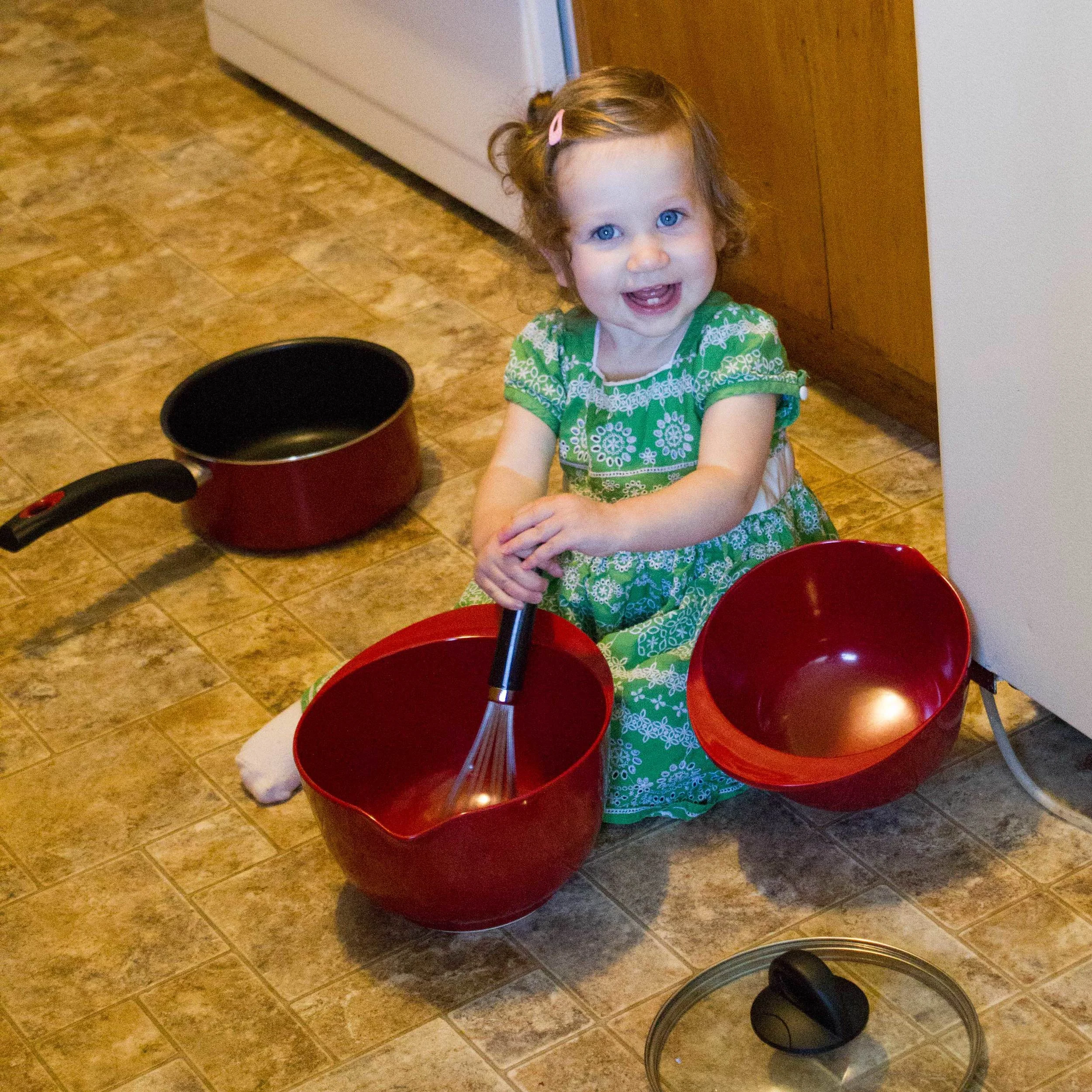 Stirring things up, just like she's seen me do.
