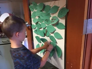 Working on the gratitude tree