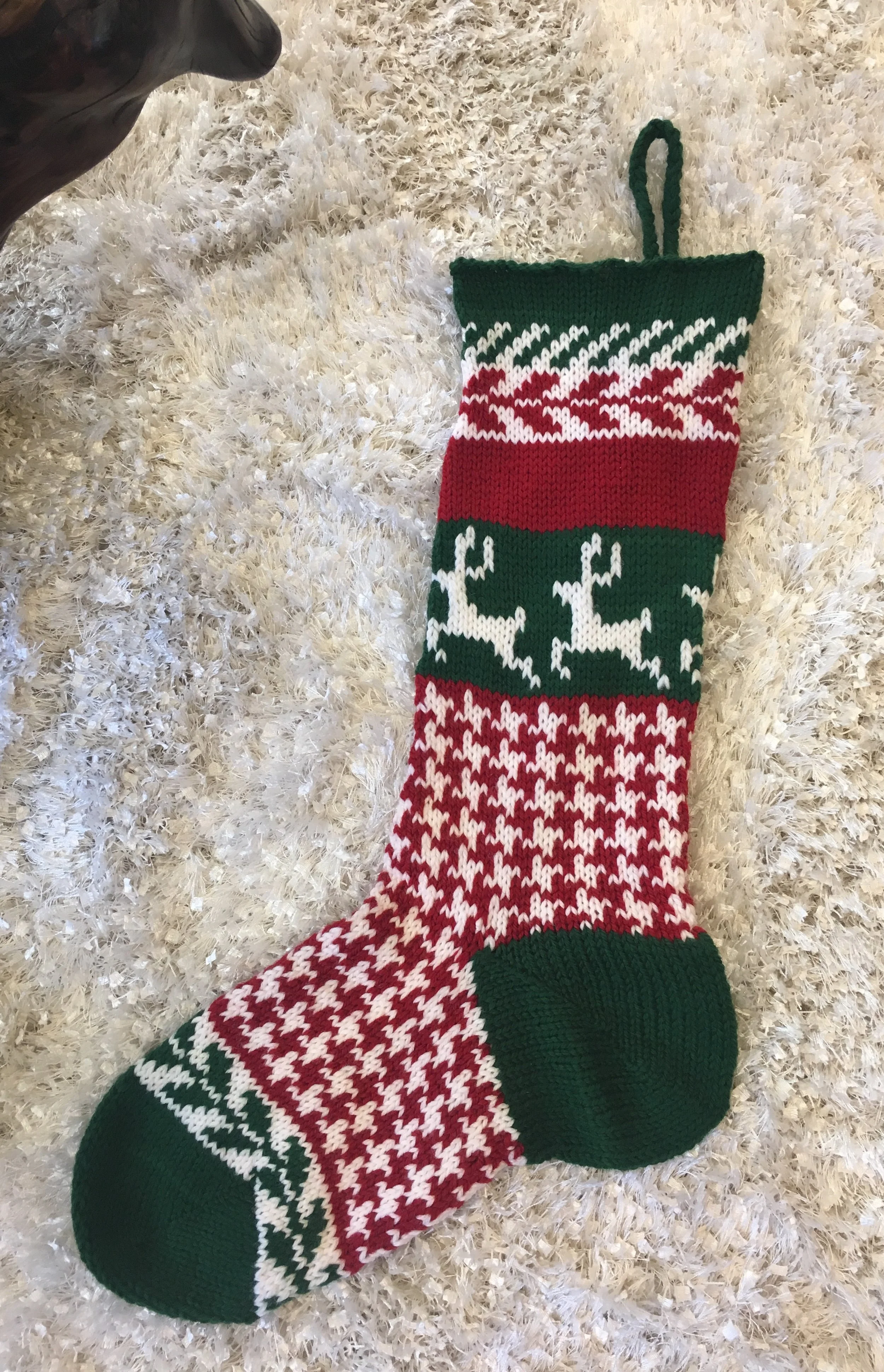 Leaping Deer Christmas Stocking