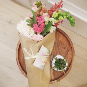Mostly locally grown blooms were handed out