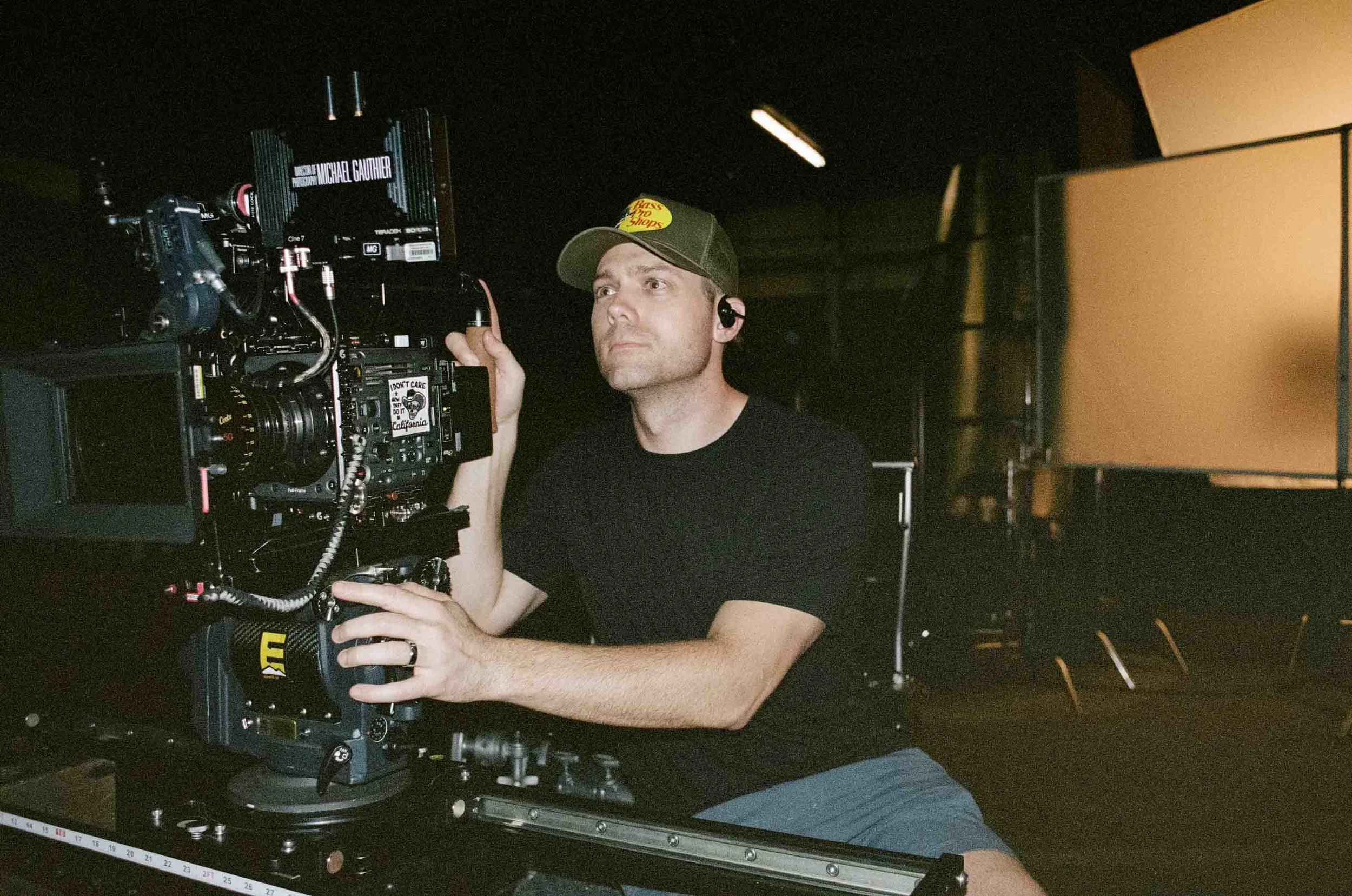 Michael Gauthier Director of Photography Camera operating a Sony Burano Cinema Camera Package with Cooke S4i Mini Lenses on a JL Fisher Dolly on a Feature Film