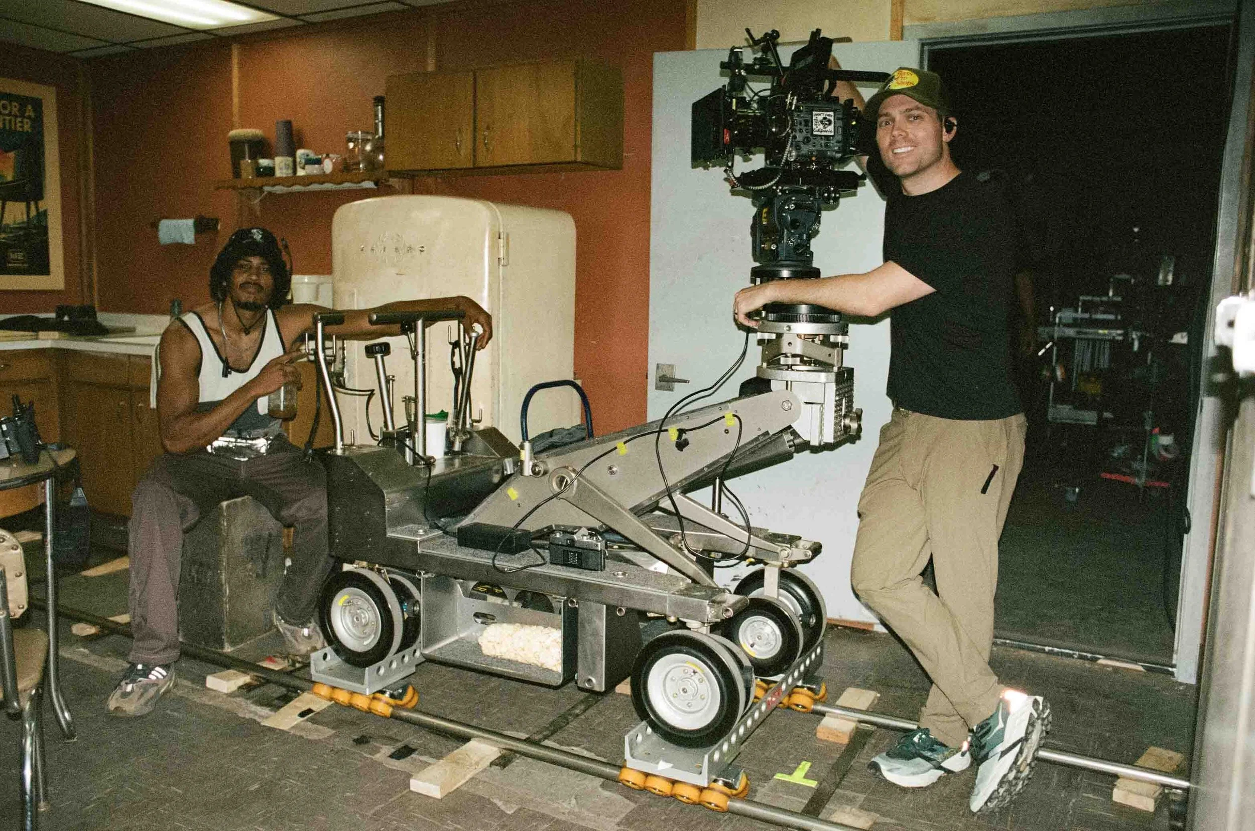 Michael Gauthier Director of Photography Camera operating a Sony Burano Cinema Camera Package with Cooke S4i Mini Lenses on a JL Fisher Dolly on a Feature Film