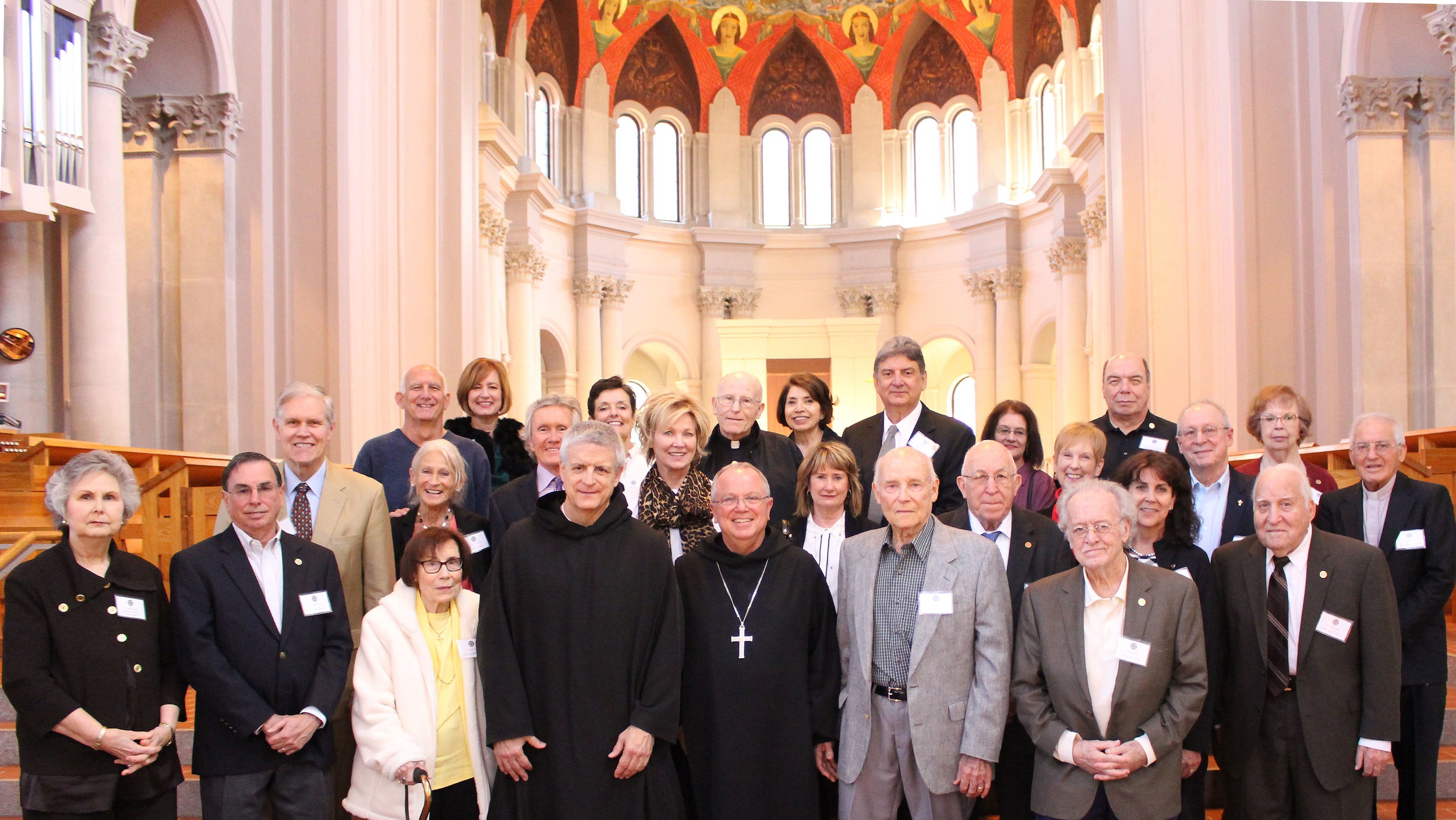 On March 21, 2018, Abbot Justin Brown and Fr. Gregory Boquet inducted new members into the Saint Benedict Society in the Abbey Church.