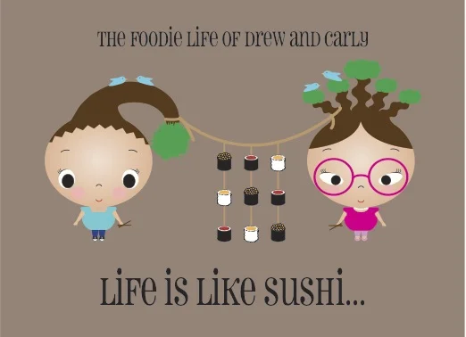Set of 24 Personalized "Life is Like Sushi" Greeting Cards