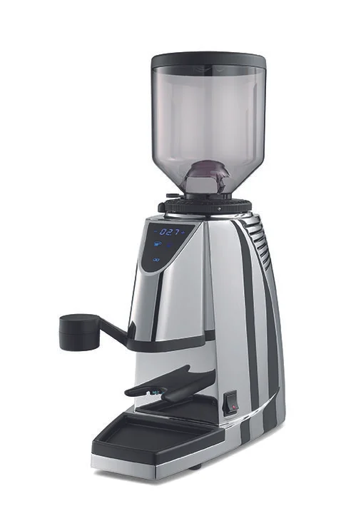 92 Touch Grinder Featuring digital timing of grinding for single and double shots. Ground coffee is dispensed directly into group handle. Available with conventional or conical burrs. Metallic colours or chrome. For more information on this product click here.