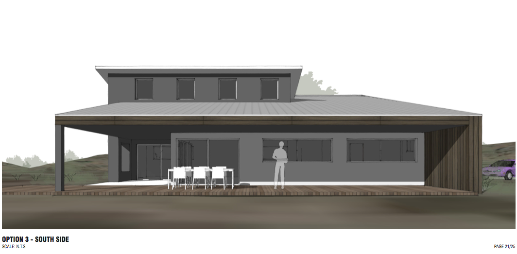 An option with a clerestory roof. Notice the shallow slope.