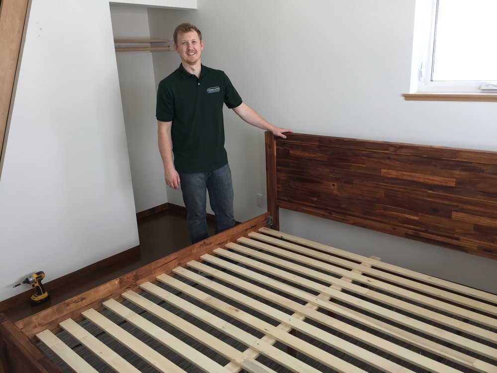  Thanks to Drew from Bedrooms and More for delivering our new beds through the snow to Winthrop on a weekend. He even set them up for us! 