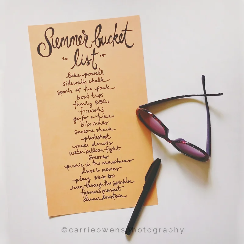 our summer bucket list