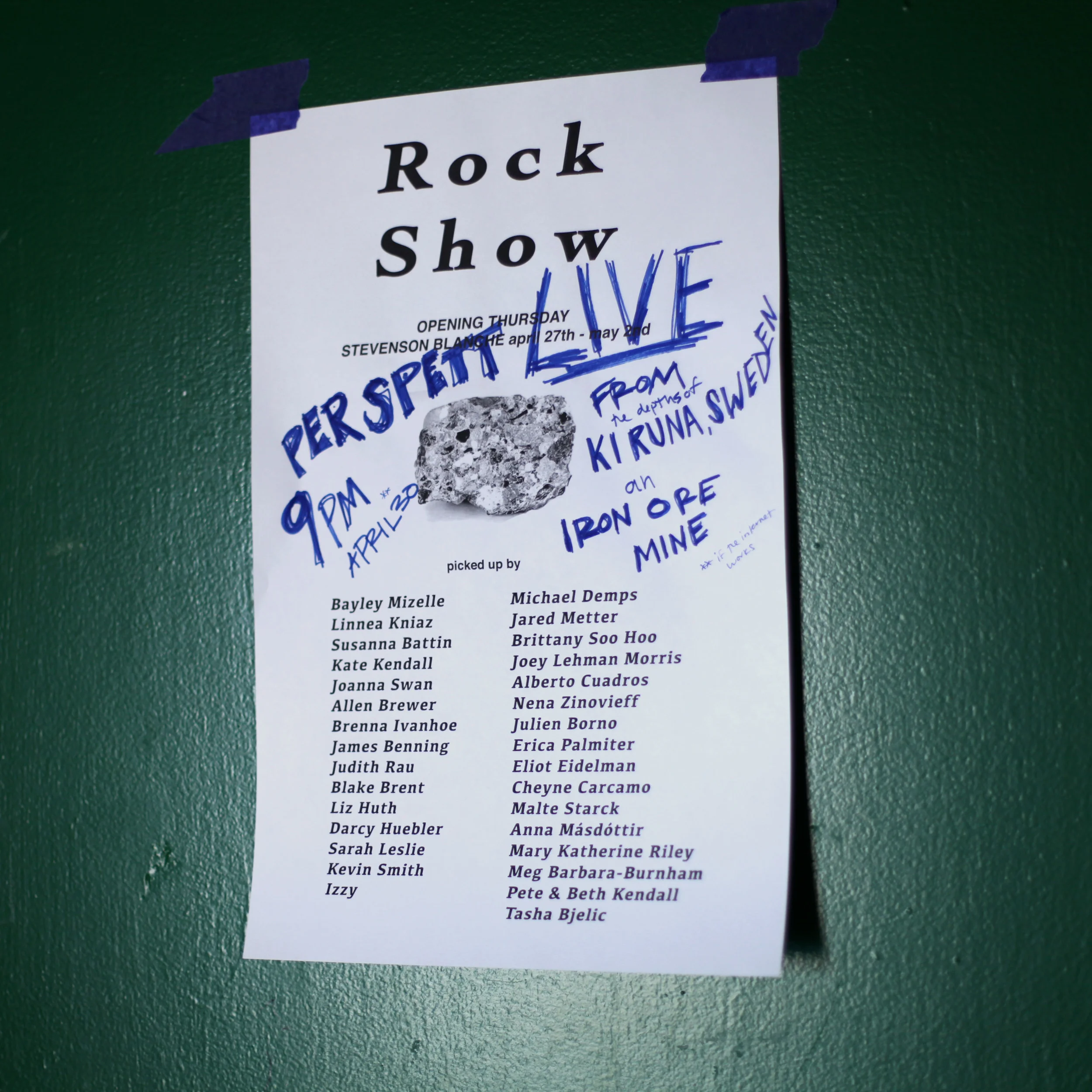 Rock Show poster in collaboration with Susanna Battin .