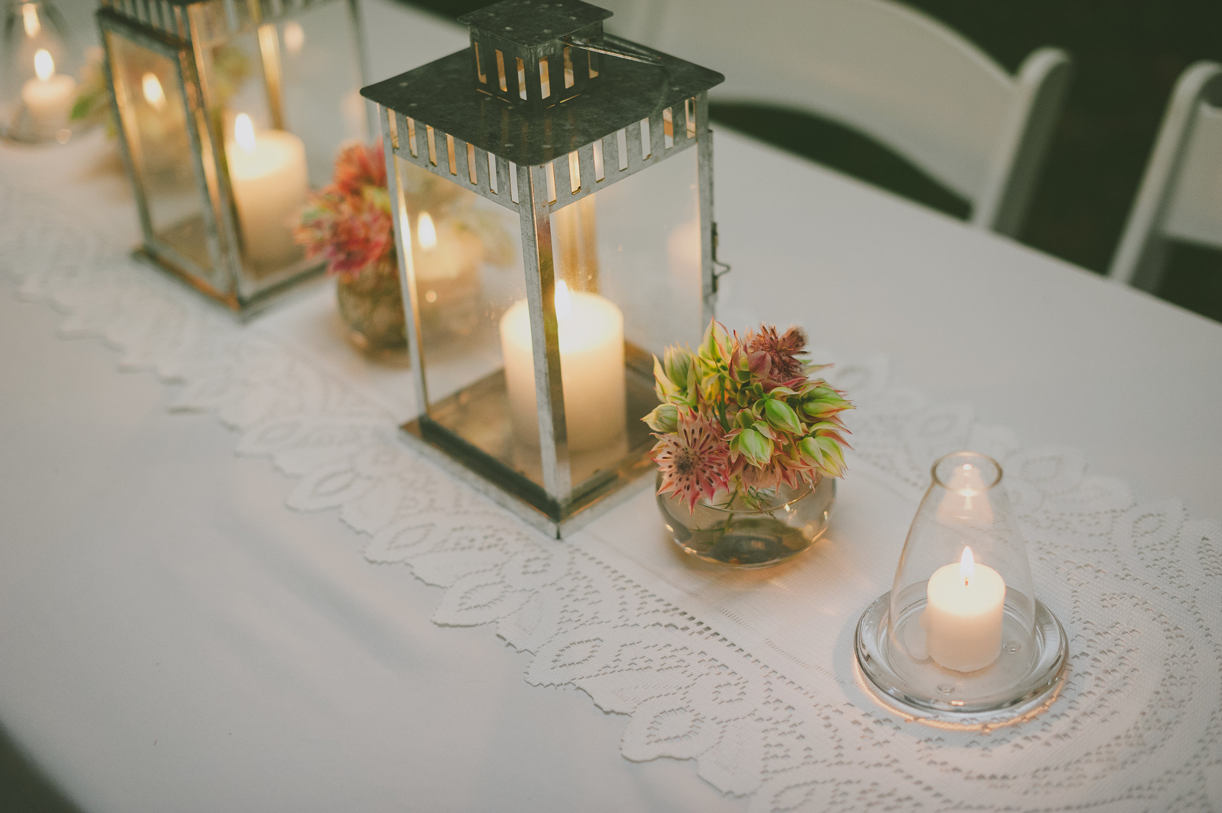 Reception table decorations