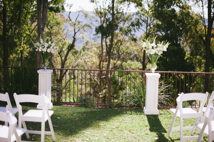 White pedestals