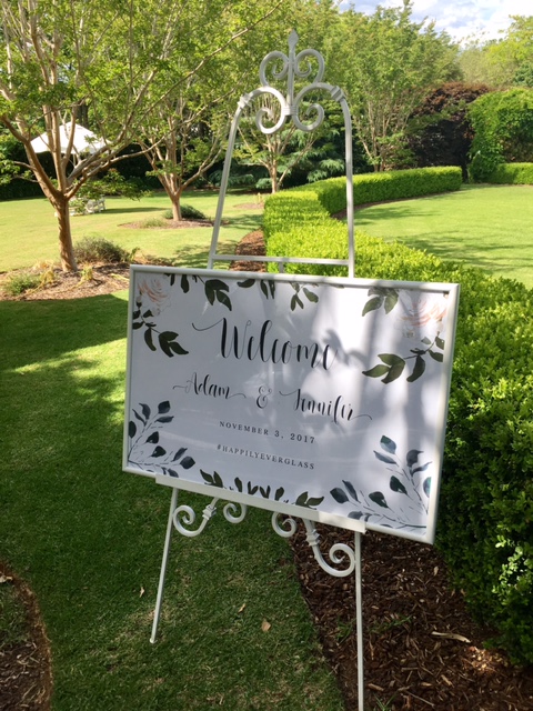 Welcome wedding sign easel