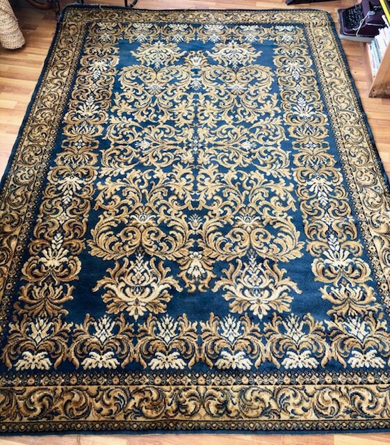 Large blue &amp; gold Persian rug