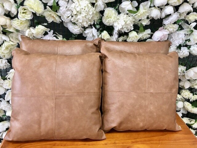 Brown faux leather