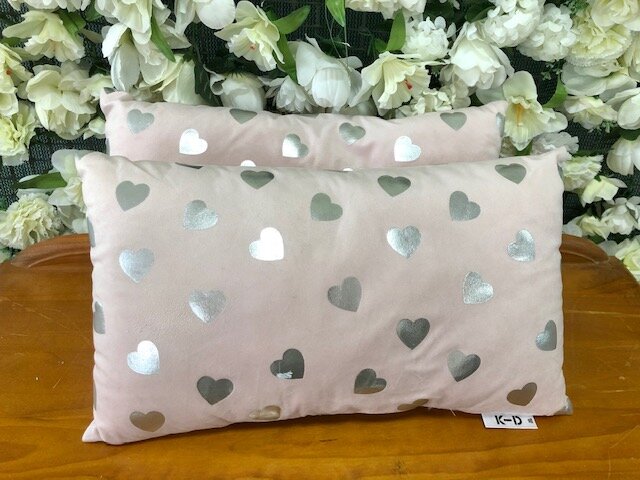 Pink with silver hearts