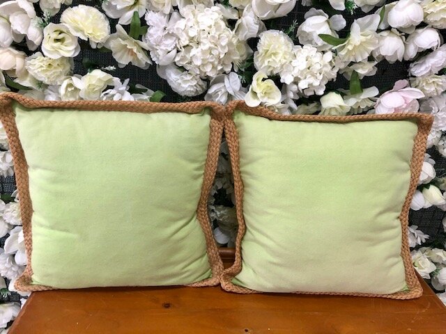Green with jute trim