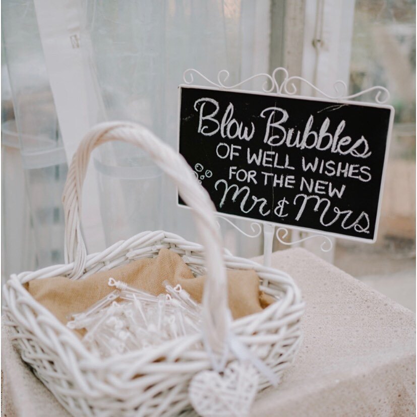 Basket of bubbles ... such a fun way to wrap up a ceremony and celebrate the newlyweds as they walk back along the aisle 💖💖💖