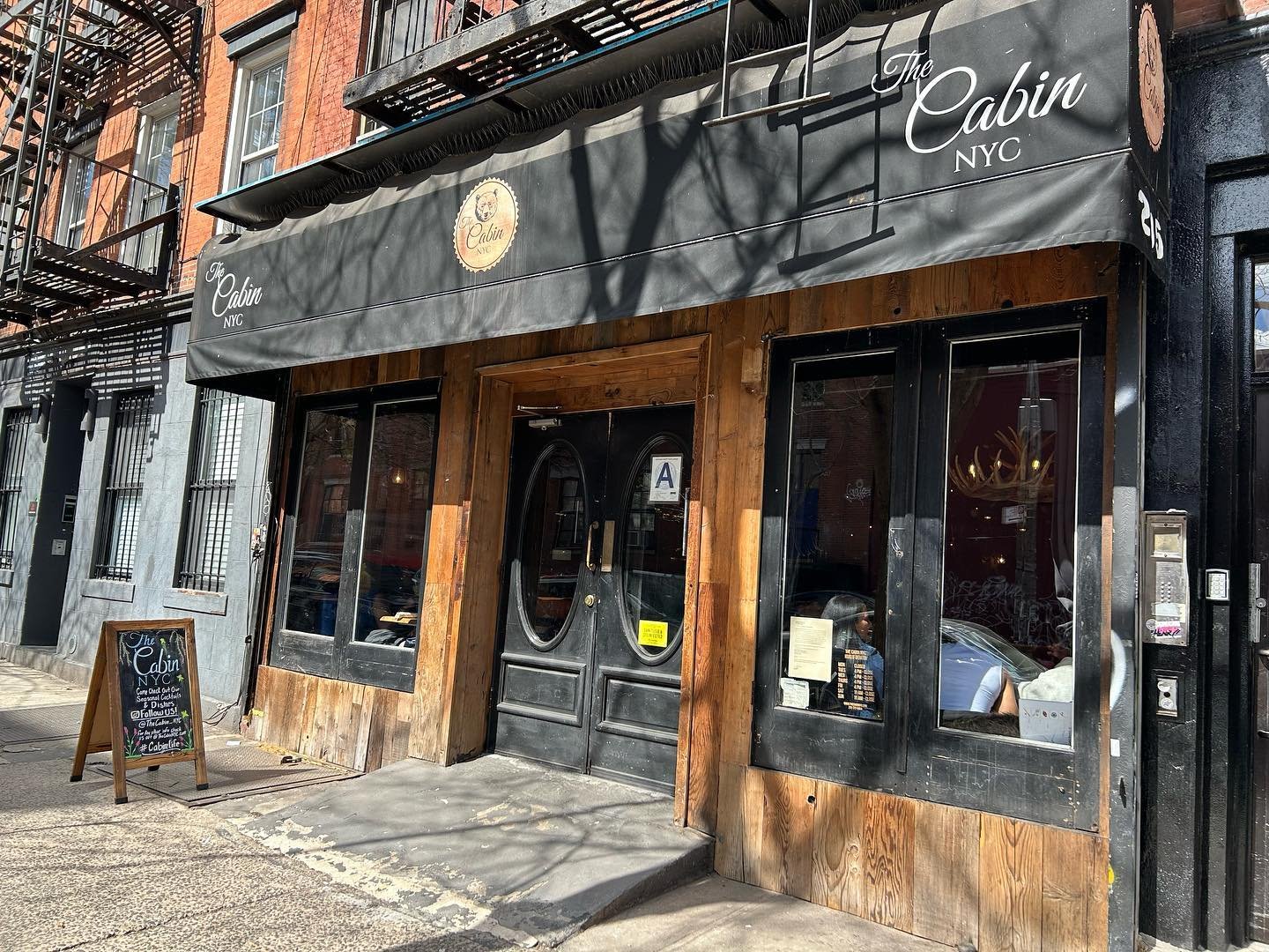 A drink &amp; some food @thecabin_nyc &amp; a tattoo @eastvillagetattoo 
Great Spring day on 4th Street in the EV
The Cabin NYC: 205 e 4th St
East Village Tattoo: 207 e 4th St