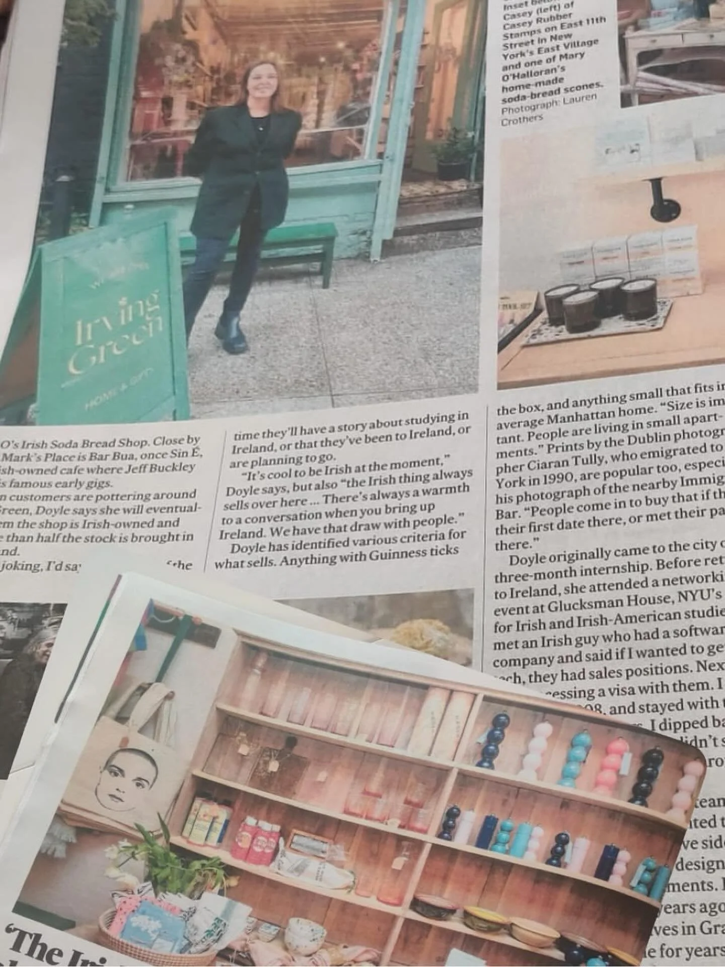 Posted @regram &bull; @irvinggreennyc Very appreciative to @irishtimesnews magazine and @unamullally for featuring Irving Green this weekend!

The store would be nothing without the beautiful work of the Irish artists and Irish brands that fill it. G