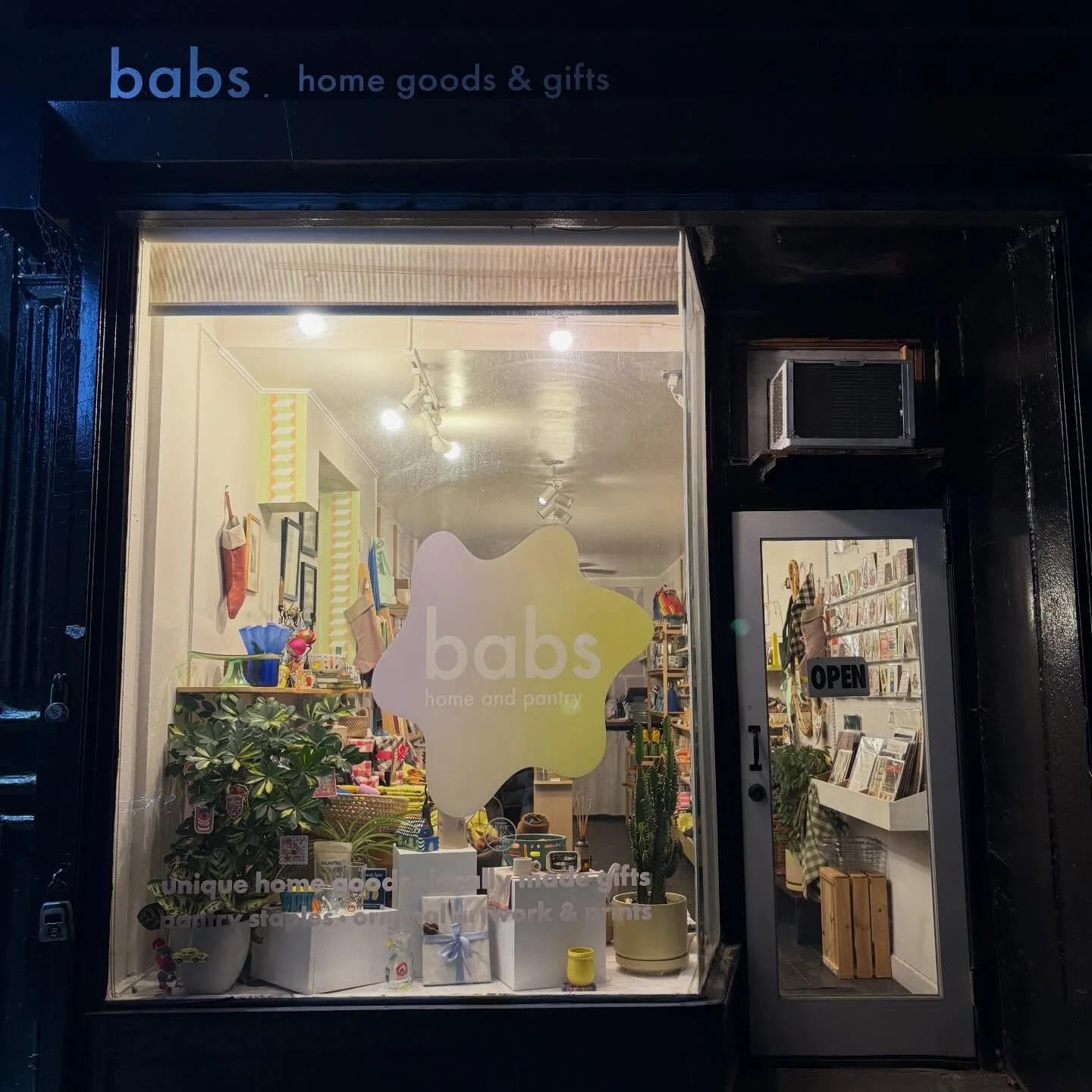 @babshomeandpantry 
149 Ave A 

Open Daily